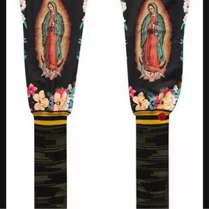 NWOT STANCE Madre Santa Thigh High Socks L